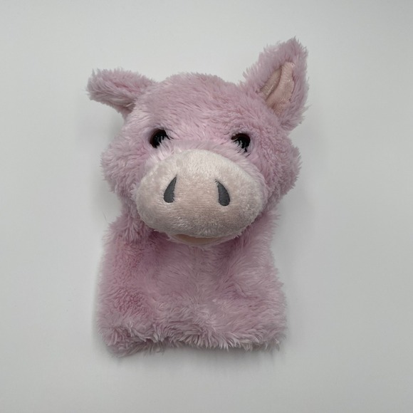Aurora Pink Pig Plush Hand Puppet 9" Stuffed Animal Toy Kids Pretend Play Cute - Picture 1 of 9